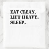 Iss sauber. Heavy Lift. Schlafen. Rechteckiger Aufkleber (Tasche)