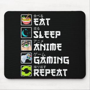 Iss Schlaf Anime Gaming Wiederhole Kawaii Otaku An Mousepad