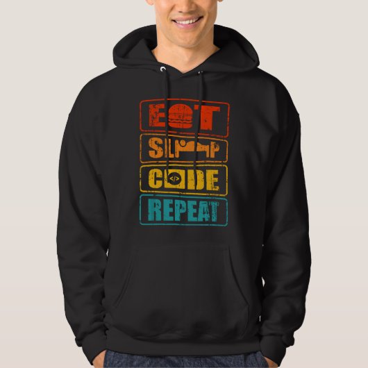 iss schlaf code wiederhole informatik programmiere hoodie (Vorderseite)