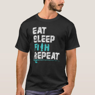 Iss Schlaf Fisch Wiederhole Kinder Angeln T-Shirt