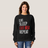 Iss Schlaf Hackfleisch Wiederholen Metzger  2 Sweatshirt (Vorne ganz)
