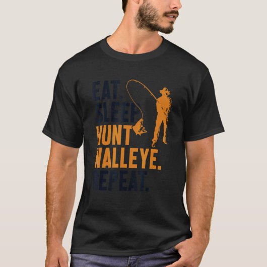 Iss Schlafe Jage Zander Wiederhole Köder Zander Gl T-Shirt (Vorderseite)