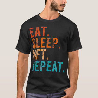 Iss Schlafe NFT Wiederhole Lustig Retro Vintage T-Shirt