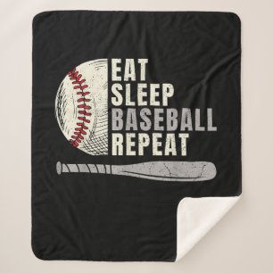 Iss Schlafen Baseball Wiederholen Lustiger Basebal Sherpadecke