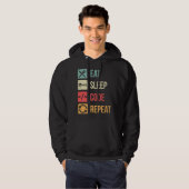 Iss Schlafen Code Wiederholen Lustig Codierer Prog Hoodie (Vorne ganz)