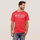 Iss Schlafen Cricket Wiederholen Lustiger Cricket- T-Shirt (Vorne ganz)