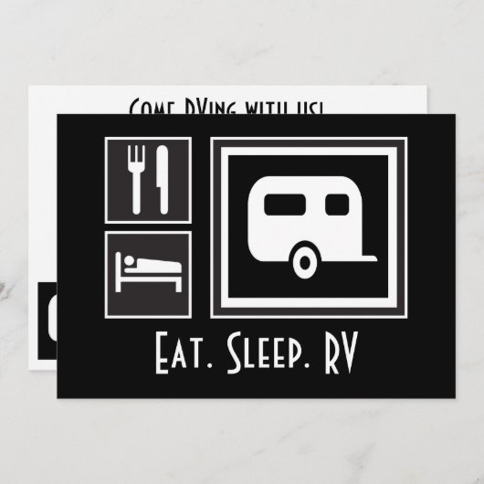 Iss schlafen FISH! Sie sind auf einer Camping-Reis Einladung (Vorne/Hinten)