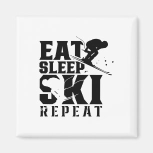 Iss Schlafen Ski Wiederholen Wintersport Skifahren Magnet