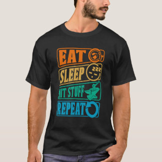 Iss Schlafen Treffen Sachen Wiederholen Retro-Schm T-Shirt