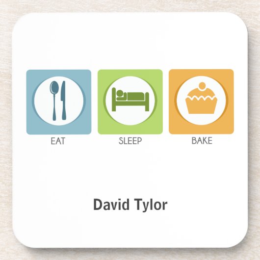 Iss Schlafkuchen! Getränkeuntersetzer (Vorderseite)