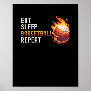 Iss Sleep Basketball Wiederholung Jersey für Girls Poster