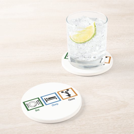 Iss Sleep Chee Sandstein Untersetzer (Seite)