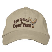 Iss Sleep Deer Hunt Weißer Schwanz Stickerei Bestickte Baseballkappe (Vorderseite)