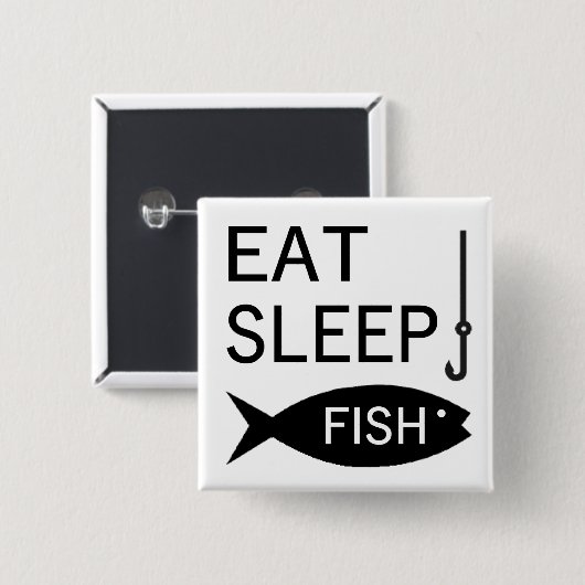 Iss Sleep Fish Button (Vorne & Hinten)