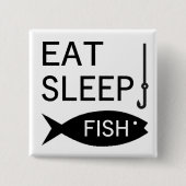 Iss Sleep Fish Button (Vorderseite)
