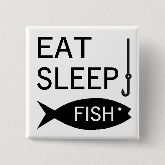 Iss Sleep Fish Button (Vorderseite)