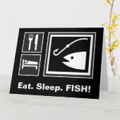 Iss Sleep FISH! Karte (Gelbe Blume)