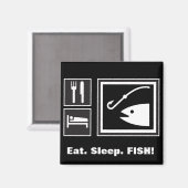 Iss Sleep FISH! Magnet (Vorderseite/Rückseite)