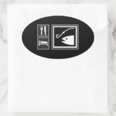 Iss Sleep FISH! Ovaler Aufkleber (Tasche)
