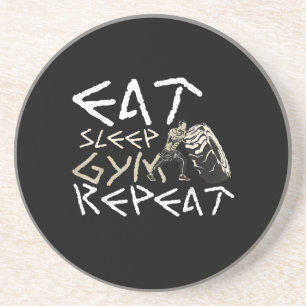 Iss Sleep Gym Wiederholung Funny Zitat Getränkeuntersetzer