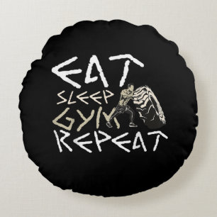 Iss Sleep Gym Wiederholung Funny Zitat Rundes Kissen