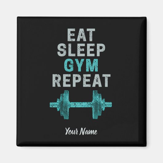 Iss Sleep Gym Wiederholung Gymnastik Vintag für Wo Magnet (Vorne)
