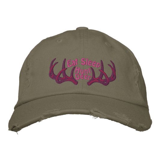 Iss Sleep Hunt Deer Bestickte Baseballkappe (Vorderseite)