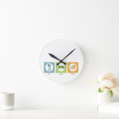 Iss Sleep Paint Runde Wanduhr (Zuhause)
