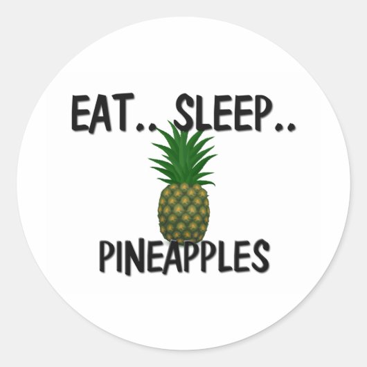 Iss Sleep PINEAPPLES Runder Aufkleber (Vorderseite)