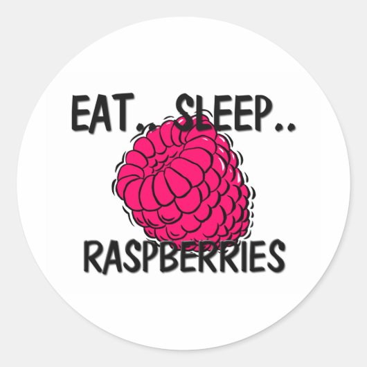 Iss Sleep RASPBERRIES Runder Aufkleber (Vorderseite)