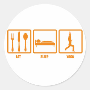 Iss Sleep Yoga Runder Aufkleber