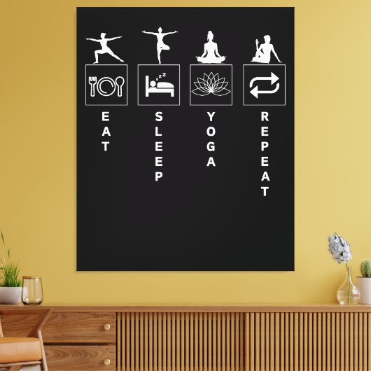 Iss Sleep Yoga Wiederholung Leinwanddruck (Insitu (Wohnzimmer))