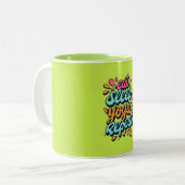 Iss Sleep Yoga Wiederholung Typografie Zweifarbige Tasse (Vorderseite Links)