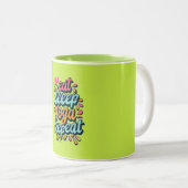 Iss Sleep Yoga Wiederholung Typografie Zweifarbige Tasse (VorderseiteRechts)