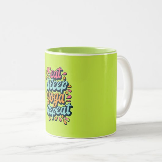 Iss Sleep Yoga Wiederholung Typografie Zweifarbige Tasse (VorderseiteRechts)