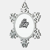 Iss, trink und sei gruselig Basic Clean Schneeflocken Zinn-Ornament (Rechts)
