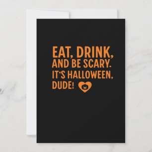 Iss, trink und sei gruselig, es ist Halloween Herb Feiertagskarte