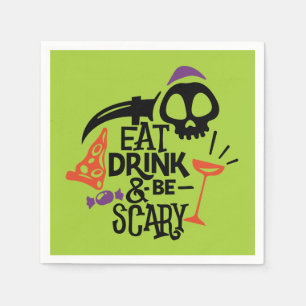 Iss, trink und sei gruselig Grüne Halloween-Party Serviette