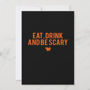Iss Trink Und Sei Gruselig Halloween Fan Text Art Feiertagskarte