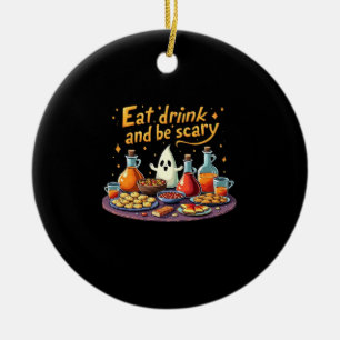 Iss Trink Und Sei Gruselig Halloween Gruseliger Sp Keramik Ornament
