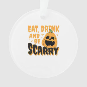 Iss Trink Und Sei Gruselig Halloween-Kürbis Vintag Ornament