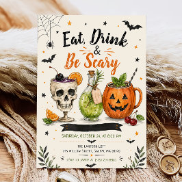 Iss, trink und sei gruselig Halloween-Party Einladung