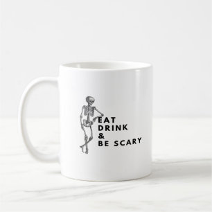 Iss Trink Und Sei Gruselig Halloween Skelett Vinta Kaffeetasse