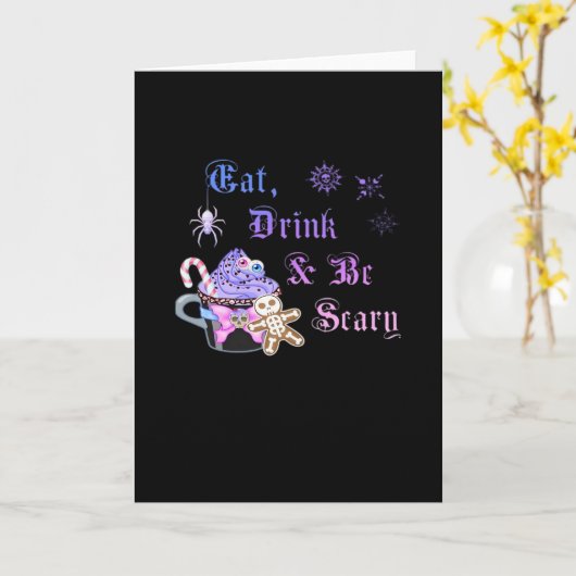 Iss Trink Und Sei Gruselig Hexmas Cool Einzigartig Karte (Gelbe Blume)