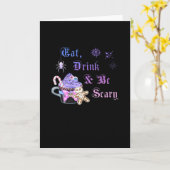 Iss, trink und sei gruselig Hexmas cooler einzigar Karte (Gelbe Blume)