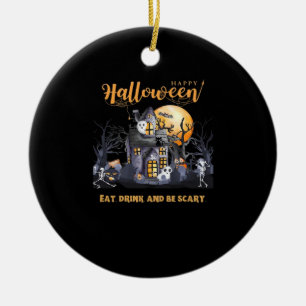 Iss, trink und sei gruselig Klassiker Keramik Ornament