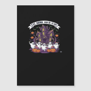 Iss, trink und sei gruselig, klassisch, lustig, re magnetkarte