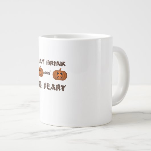 Iss, trink und sei gruselig Klassische Grafik Jumbo-Tasse (Vorderseite Rechts)