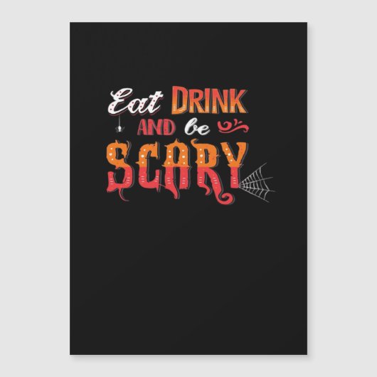 Iss Trink Und Sei Gruselig Lustig Vintage Magnetkarte (Vorderseite)