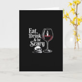 Iss Trink Und Sei Gruselig Lustiger Spruch Modern  Karte (Gelbe Blume)